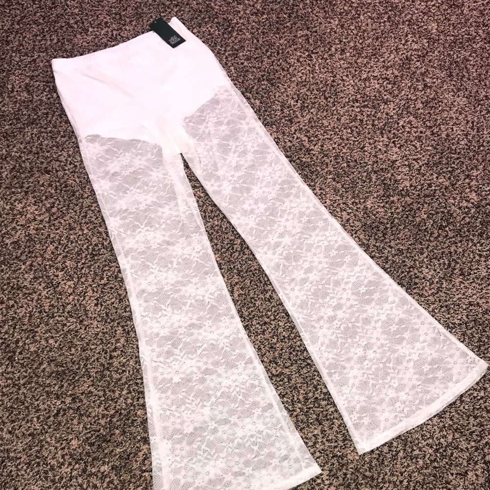 WILD FABLE 🐠 White Flowy Crochet Sheer Lace Pants | NWOT - Picture 2 of 4